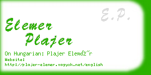 elemer plajer business card